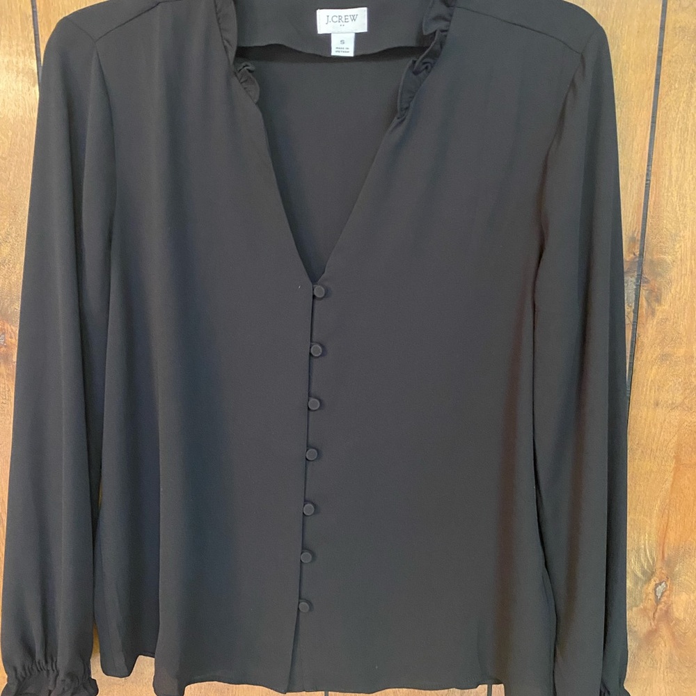 J. Crew Women's Elegant Black Blouse